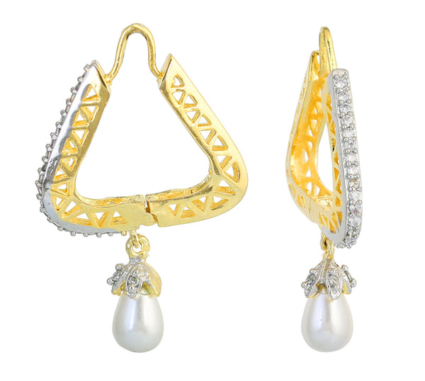 Designed Contemporary Style Bali Earrings Decorated Cubic- BBETGH51-01A--M - TrainingDays