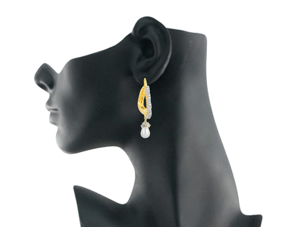 Designed Contemporary Style Bali Earrings Decorated Cubic- BBETGH51-01A--M - TrainingDays