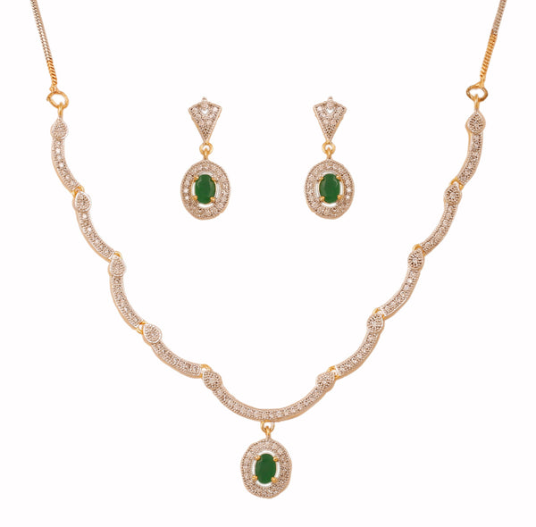 Gold & Rhodium Plated CZ Charming Necklace Set By Touchstone- BBNSGA16-01AE-M - TrainingDays