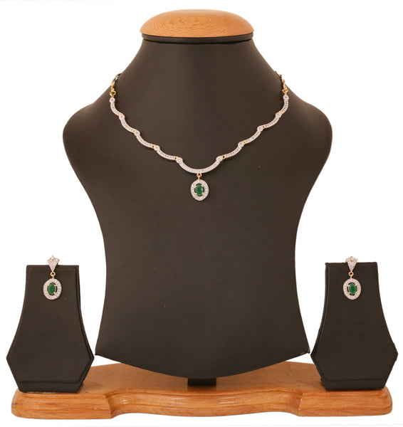 Gold & Rhodium Plated CZ Charming Necklace Set By Touchstone- BBNSGA16-01AE-M - TrainingDays