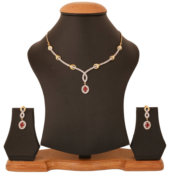 Gold & Rhodium Plated CZ Exotic Necklace Set By Touchstone- BBNSGA22-01AR-M - TrainingDays