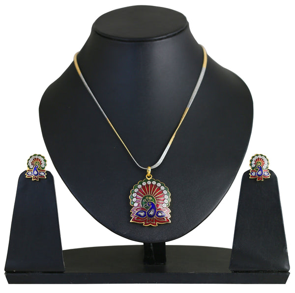 Traditional Ethnic Indian Peacok Pendant Set Exemplary En- BBPSGA04-01A--M - TrainingDays