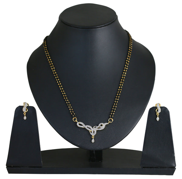 Attractive Beautiful Mangalsutra Set Cubic Zircons Bead- BBPSGA06-01A--M - TrainingDays