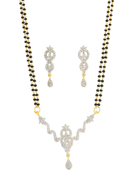 Two Tone Plating Mangalsutra Pendant Cubic Zircons Bead S- BBPSGA07-01A--M - TrainingDays