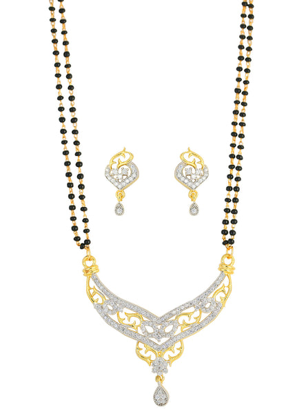 Ethnic Indian Mangalsutra Pendant Cubic Zircons Bead Stri- BBPSGA08-01A--M - TrainingDays