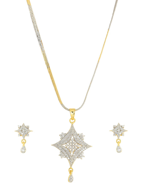 Traditional Jewelry Bridal Stunning Micron Setting Pendant Set Cubic Zircon - BBPSGA13-01A--M - TrainingDays