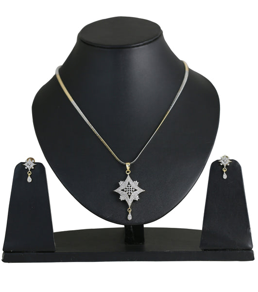Traditional Jewelry Bridal Stunning Micron Setting Pendant Set Cubic Zircon - BBPSGA13-01A--M - TrainingDays