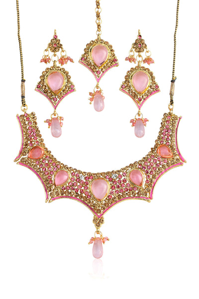 Austrian Diamond Necklace Set By Touchstone - DGNS-194-02FZ-Y - TrainingDays