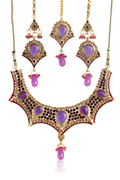Austrian Diamond Necklace Set By Touchstone- DGNS-194-03FM-Y - TrainingDays