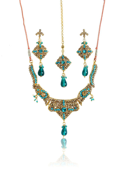 Gold-plated Necklace Set By Touchstone- DGNS-204-02FW-Y - TrainingDays