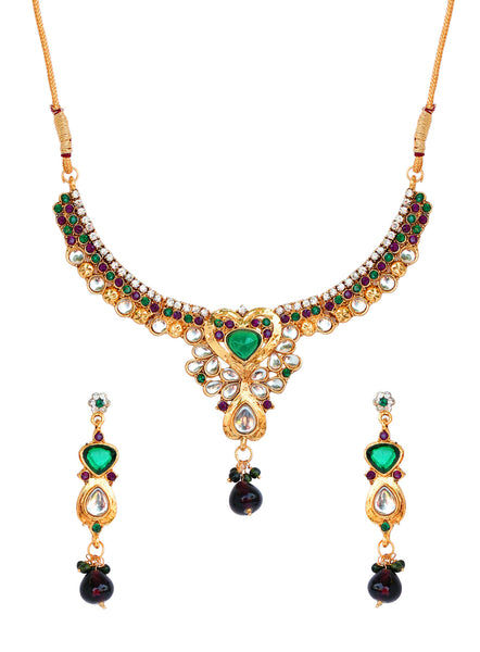 Touchstone Gold Necklace Set- DGNS-990-01X--Y - TrainingDays