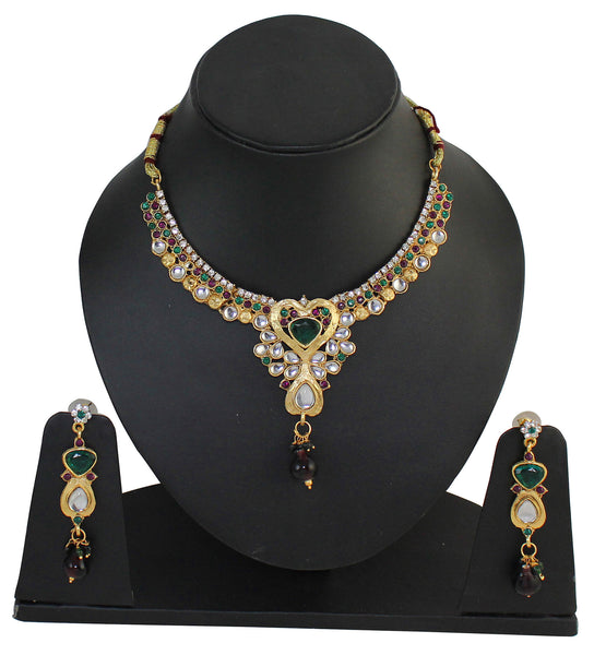 Touchstone Gold Necklace Set- DGNS-990-01X--Y - TrainingDays