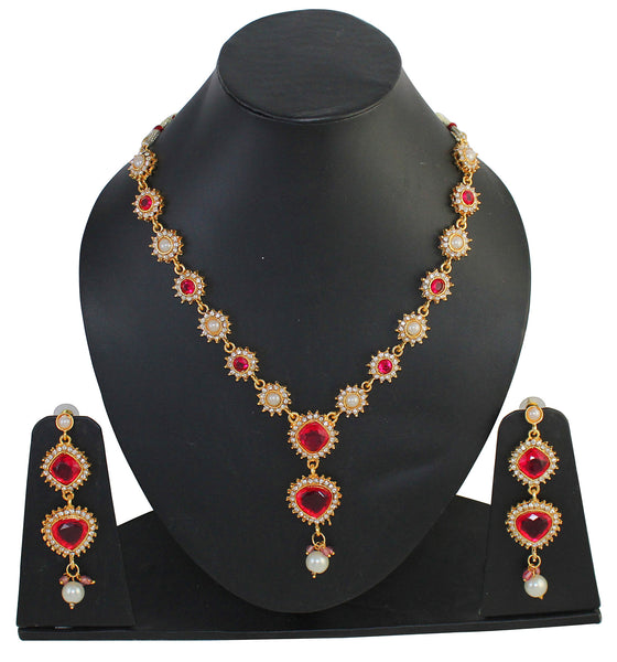 Touchstone Gold Necklace Set- DGNS-992-01APZY - TrainingDays