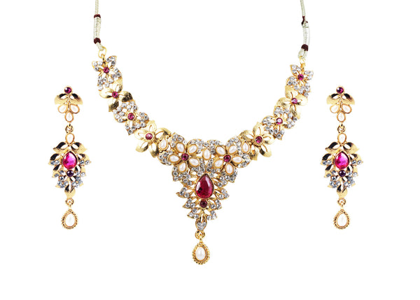 Touchstone Gold Necklace Set - DGNS-994-01APZY - TrainingDays