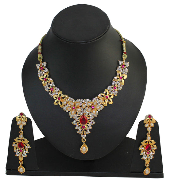 Touchstone Gold Necklace Set - DGNS-994-01APZY - TrainingDays