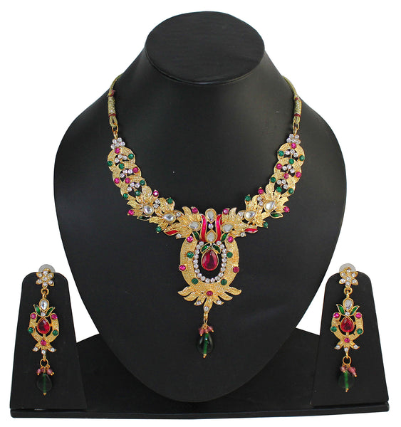 Touchstone Gold Necklace Set- DGNSE249-01X--Y - TrainingDays