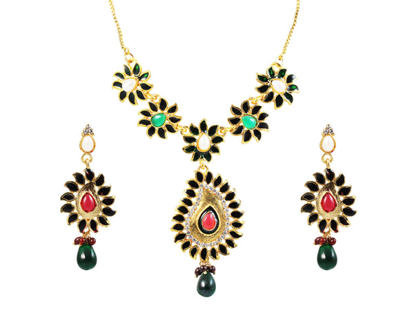 Touchstone Gold Necklace Set- DGNSE250-01X--Y - TrainingDays