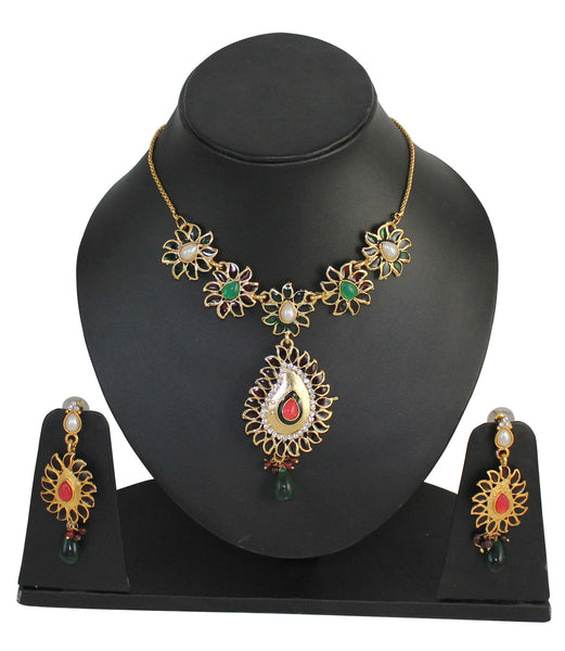 Touchstone Gold Necklace Set- DGNSE250-01X--Y - TrainingDays