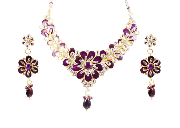 Touchstone Gold Necklace Set- DGNSE251-01AKMY - TrainingDays