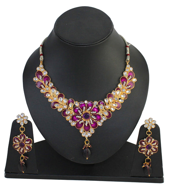 Touchstone Gold Necklace Set- DGNSE251-01AKMY - TrainingDays