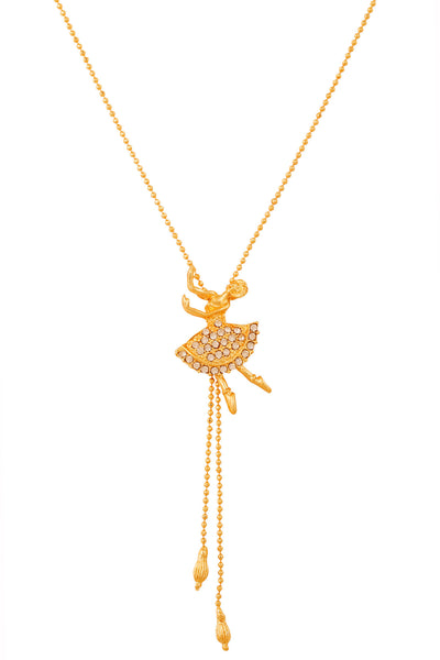 Touchstone Gold Plated Dancing Girl Lariat Pendant- FPP--206-01A--Y - TrainingDays