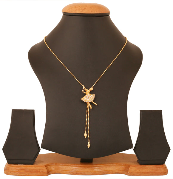 Touchstone Gold Plated Dancing Girl Lariat Pendant- FPP--206-01A--Y - TrainingDays