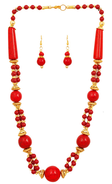 Artistically Designed, Rich & Colourful Bead Necklace Set by Touchstone- GMNS-110-05---Y - TrainingDays