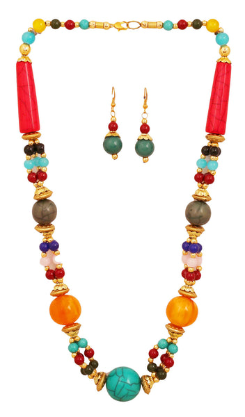 Artistically Designed, Rich & Colourful Bead Necklace Set by Touchstone- GMNS-110-06---Y - TrainingDays