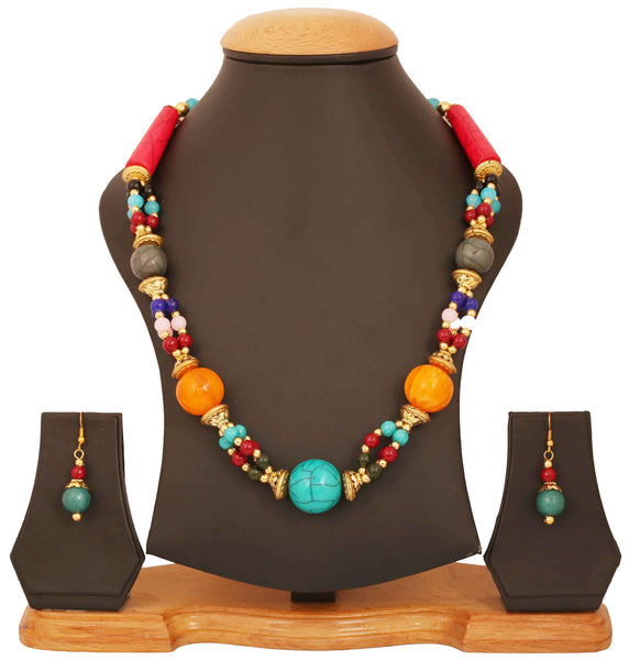 Artistically Designed, Rich & Colourful Bead Necklace Set by Touchstone- GMNS-110-06---Y - TrainingDays