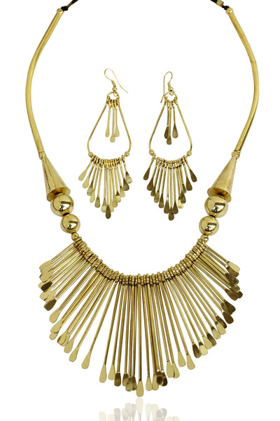 Touchstone Gold Necklace Set- KRNS-915-01---Z - TrainingDays