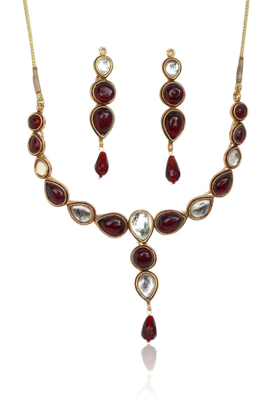 Kundan Necklace Set By Touchstone - MENS-974-01AG-G - TrainingDays