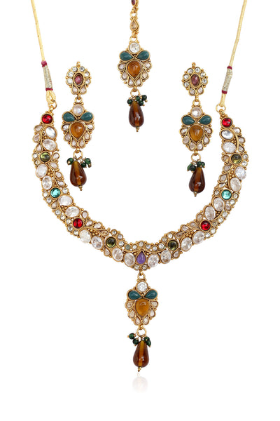 Kundan Necklace Set By Touchstone - MENS-A47-01X--G - TrainingDays