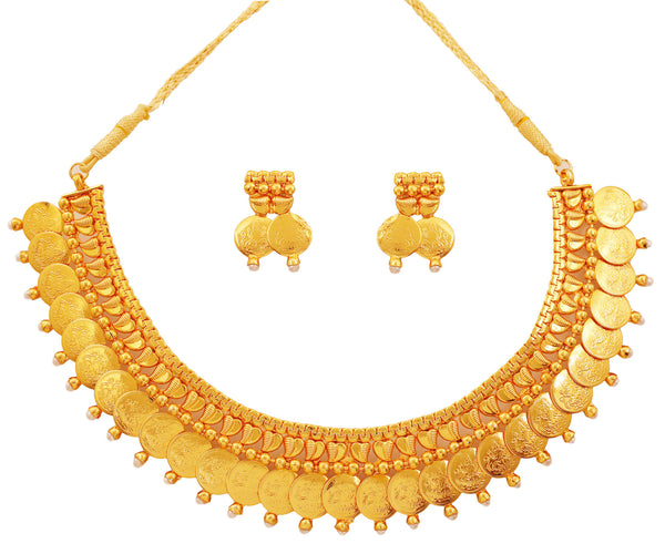 Gold Plated Faux Pearl Temple Necklace Set by Touchstone- MENSC001-01P--Y - TrainingDays