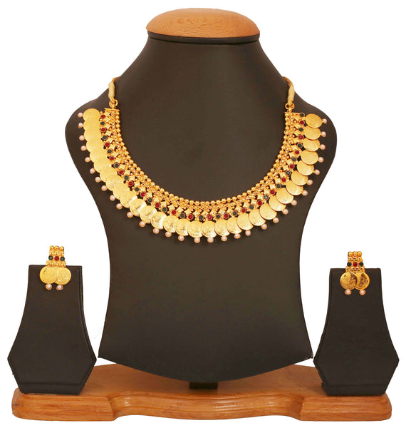 Gold Plated Multicolor Temple Necklace Set by Touchstone- MENSC003-01PREY - TrainingDays