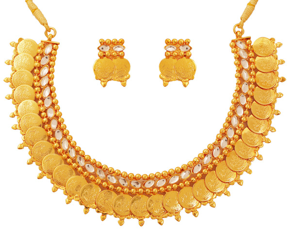 Gold Plated Kundan Look Temple Necklace Set by Touchstone- MENSC005-01A--Y - TrainingDays