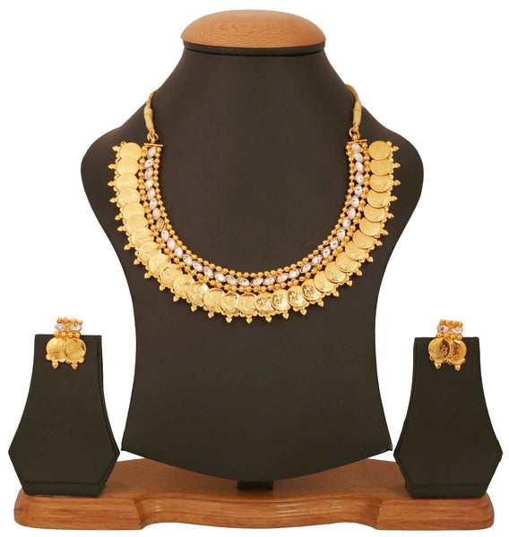 Gold Plated Kundan Look Temple Necklace Set by Touchstone- MENSC005-01A--Y - TrainingDays