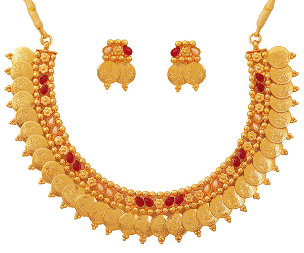 Gold Plated Temple Necklace Set by Touchstone- MENSC006-01PR-Y - TrainingDays