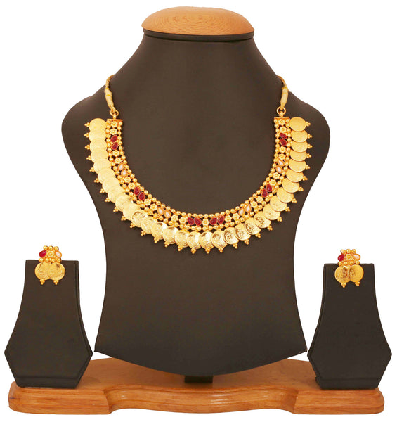 Gold Plated Temple Necklace Set by Touchstone- MENSC006-01PR-Y - TrainingDays
