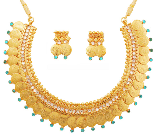 Gold Plated Kundan Look Temple Necklace Set by Touchstone- MENSC007-01AW-Y - TrainingDays