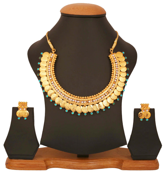 Gold Plated Kundan Look Temple Necklace Set by Touchstone- MENSC007-01AW-Y - TrainingDays
