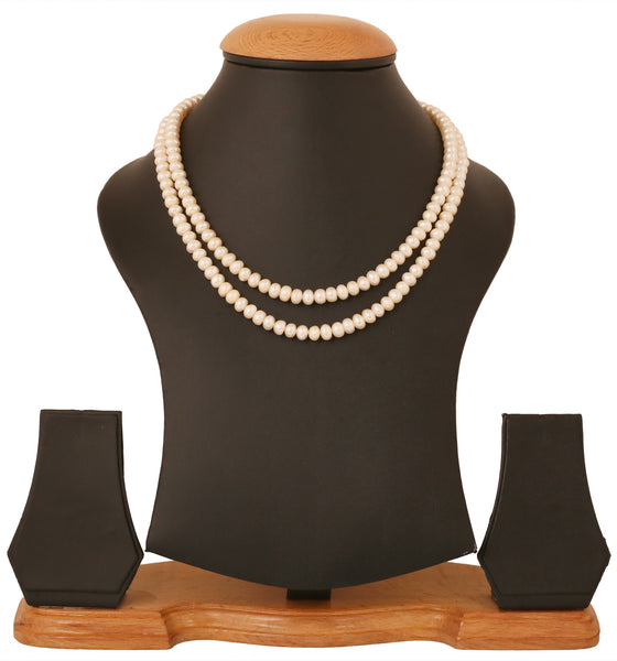 Natural Fresh Water 8mm Pearls Two line String by Touchstone- PLSTG046-02---Y - TrainingDays