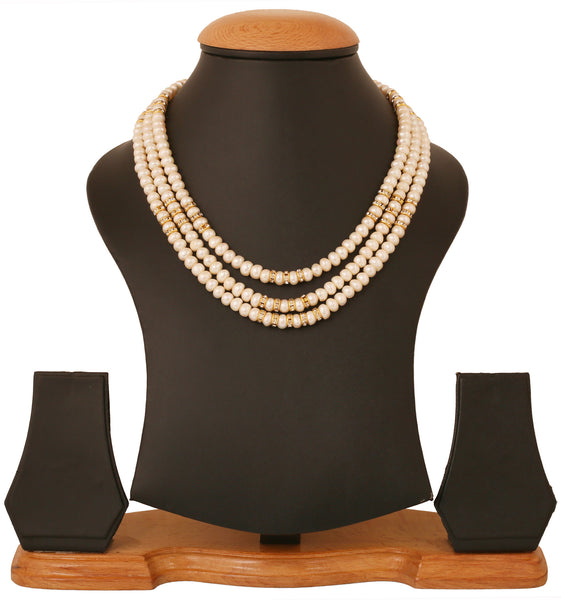 Natural Fresh Water 8mm Pearls Three line String by Touchstone- PLSTG048-03A--Y - TrainingDays