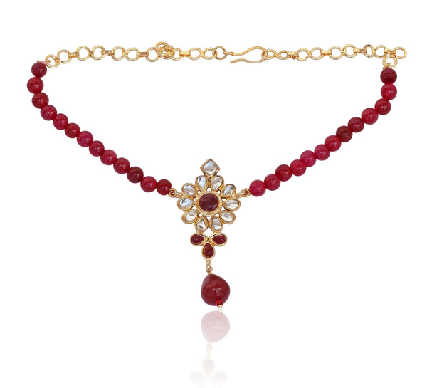 Kundan Look Faux Ruby Bajuband By Touchstone- PWBJL001-01KR-Y - TrainingDays