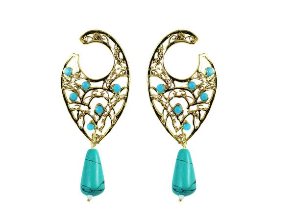 Touchstone Antique Gold Plated Traditional Earrings- PWETL253-01T--Z - TrainingDays