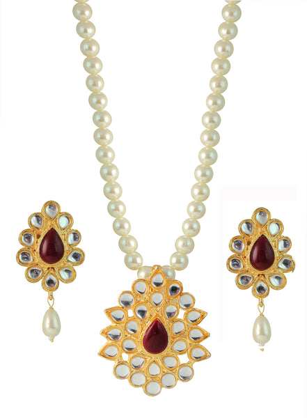 Touchstone Kundan Look Pendant Set - PWPSL089-03KR-Y - TrainingDays